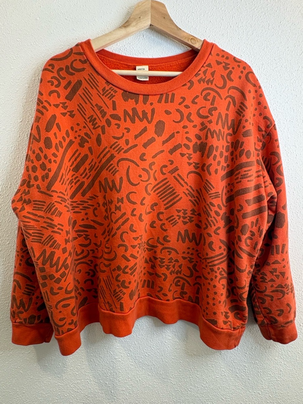 Jenny Pennywood Crewneck Sweater - Orange Patterned